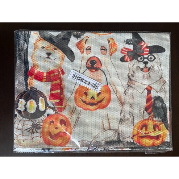 BOO Three Dogs Going Trick or Treating  Garden Flag 12x18 Double Sided - Picture 3 of 4